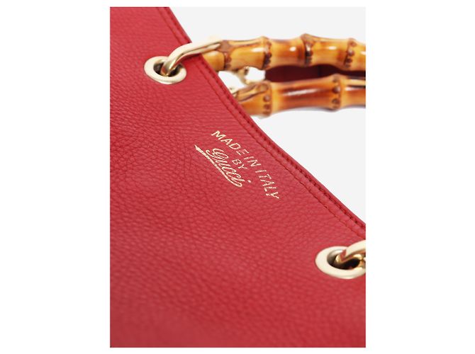 Gucci Borsa tote Red Bamboo Shopper Rosso - vista 6