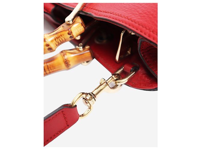 Gucci Borsa tote Red Bamboo Shopper Rosso - vista 9