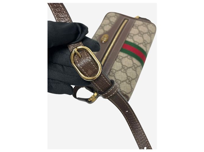 Gucci Mini borsa a tracolla GG Ophidia marrone - vista 12