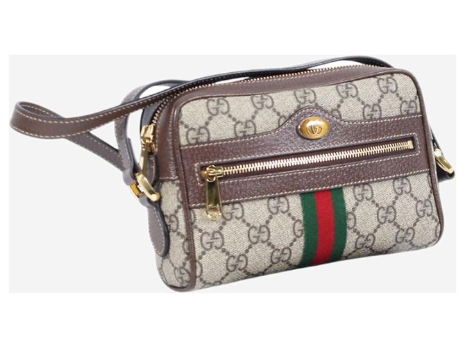 Gucci Mini borsa a tracolla GG Ophidia marrone - vista 3
