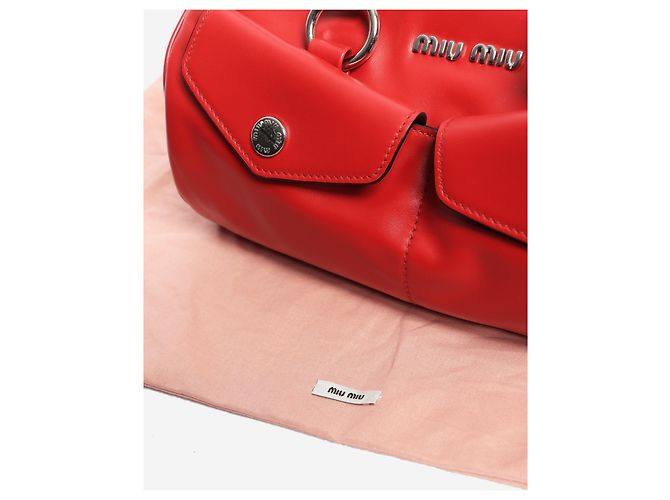 Miu Miu Borsa a tracolla Boston rossa Rosso - vista 9