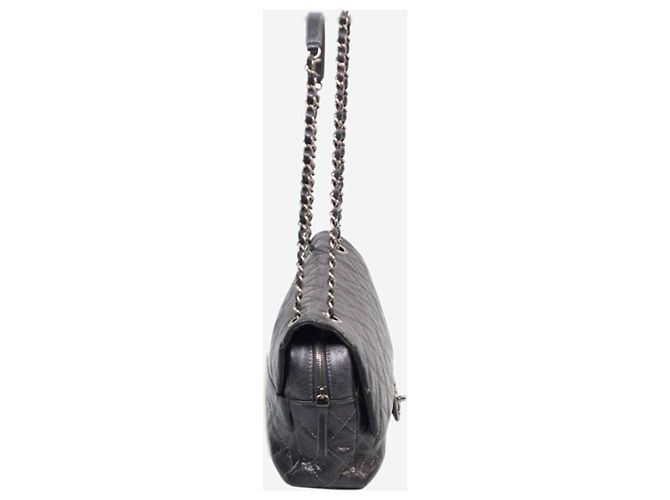Chanel Borsa a tracolla Shiva Single Flap in caviar grigio scuro 2012 - vista 4