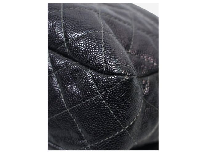 Chanel Borsa a tracolla Shiva Single Flap in caviar grigio scuro 2012 - vista 9