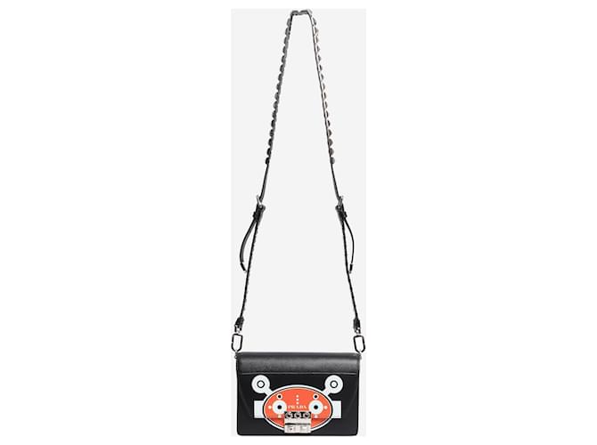 Prada Picca borsa a tracolla robot Elektra nera e arancione Nero - vista 2