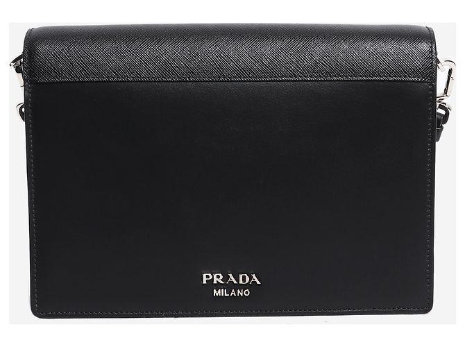 Prada Bolsa de ombro robot Elektra medium preta e laranja Preto - vista 3
