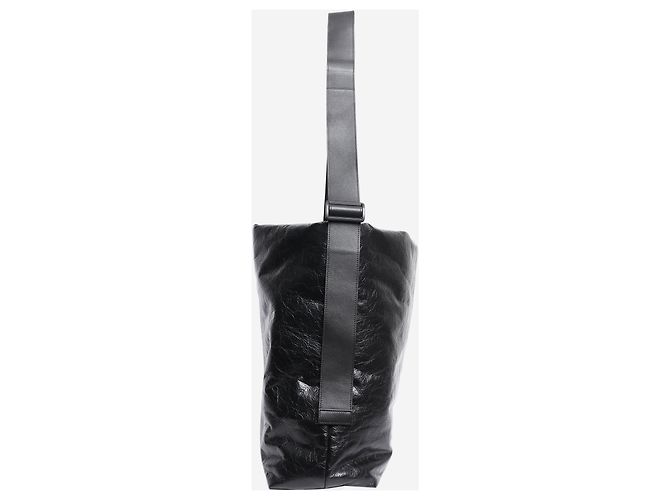 Balenciaga Shopper-Bag aus schwarzem knittrigem Leder - Ansicht 4