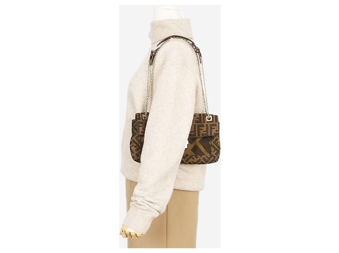 Fendi Borsa Baguette Zucca marrone - vista 2
