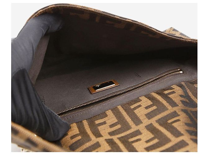 Fendi Borsa Baguette Zucca marrone - vista 9