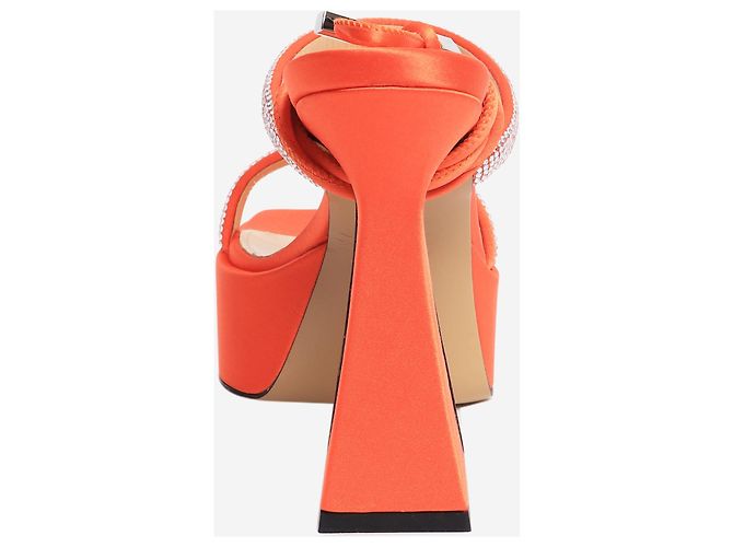 Mach & Mach Sandali platform in raso Coral Devon - size EU 36 Arancione - vista 3