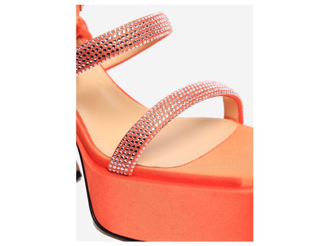 Mach & Mach Sandali platform in raso Coral Devon - size EU 36 Arancione - vista 4