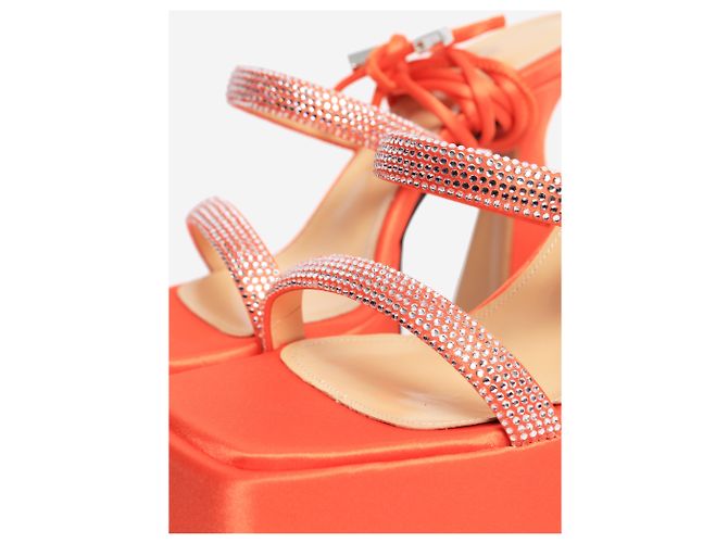 Mach & Mach Sandali platform in raso Coral Devon - size EU 36 Arancione - vista 5