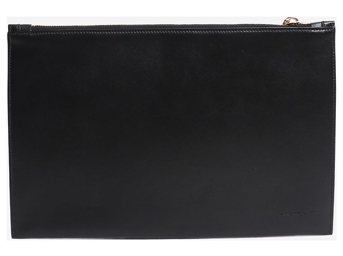 Victoria Beckham Pouch in pelle nera con zip Nero - vista 2