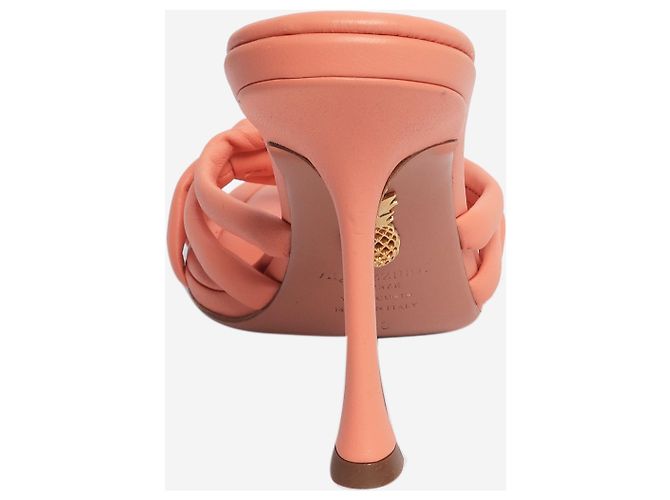 Aquazzura Peach storm 95 mules - size EU 38 Arancione - vista 3