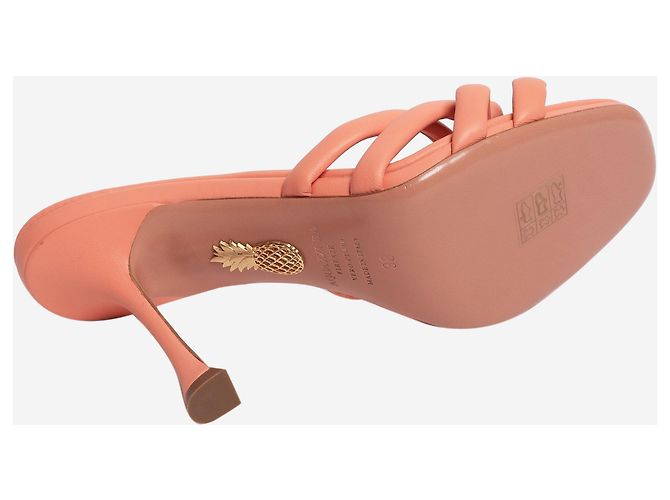 Aquazzura Peach storm 95 mules - size EU 38 Arancione - vista 5