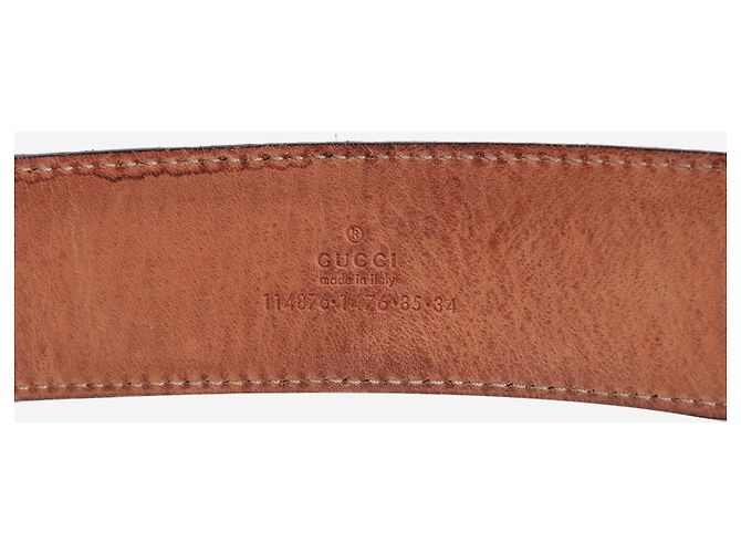 Gucci Cinturón negro con hebilla G entrelazada - vista 3