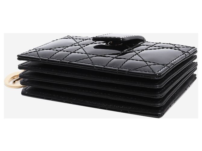 Lady Dior Kartenetui aus Lackleder in Schwarz - Ansicht 3