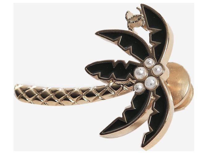 Chanel Spilla a forma di palma oro e nero D'oro - vista 2