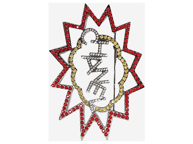 Chanel Spilla in cristallo pop art argentata Argento - vista 3