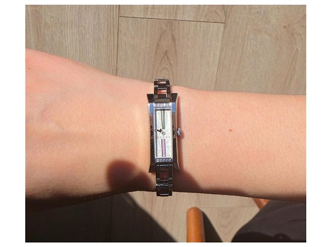 Reloj Gucci de acero inoxidable con diamantes Plata Blanco - vista 12