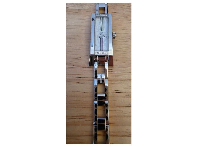 Reloj Gucci de acero inoxidable con diamantes Plata Blanco - vista 13