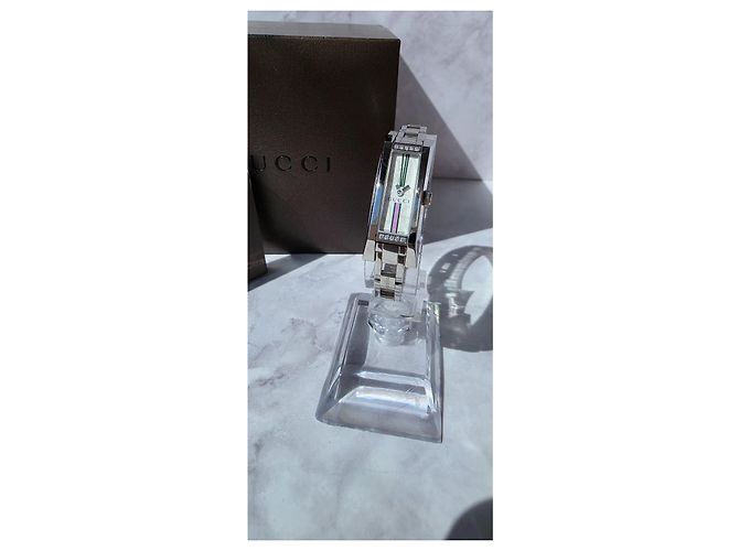 Reloj Gucci de acero inoxidable con diamantes Plata Blanco - vista 5