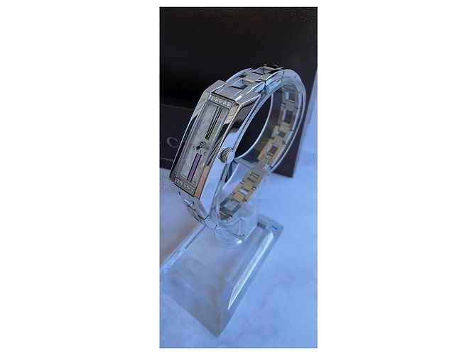 Reloj Gucci de acero inoxidable con diamantes Plata Blanco - vista 6