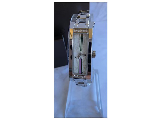 Reloj Gucci de acero inoxidable con diamantes Plata Blanco - vista 7