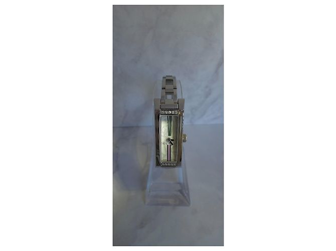 Reloj Gucci de acero inoxidable con diamantes Plata Blanco - vista 8