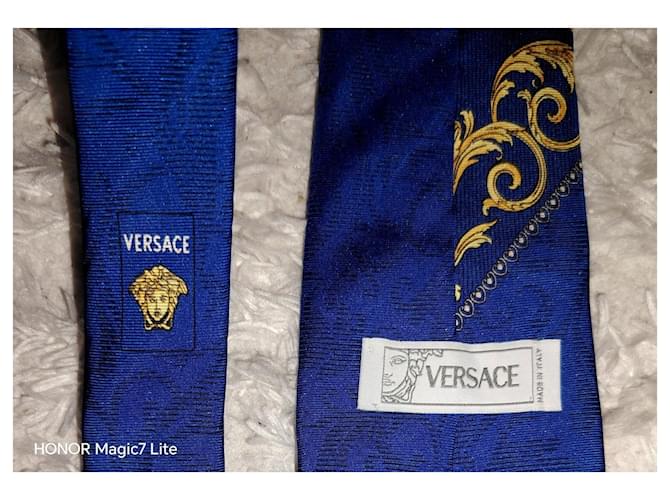 Medusa Versace Silk Tie Blue - view 7