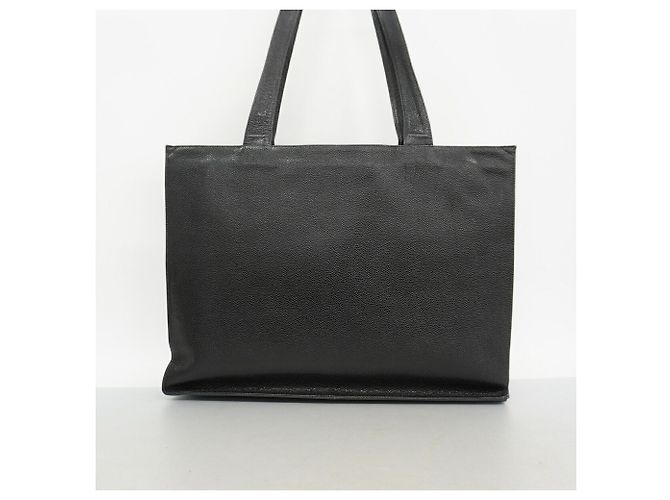 Borsa Tote Chanel in pelle di vitello martellata nera Nero - vista 11