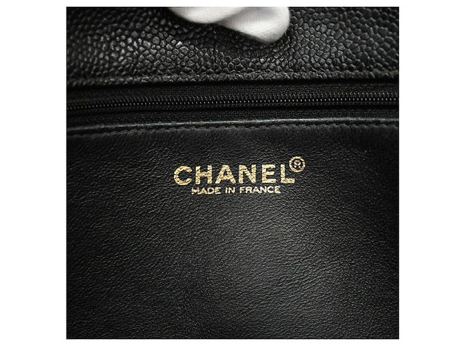 Borsa Tote Chanel in pelle di vitello martellata nera Nero - vista 5
