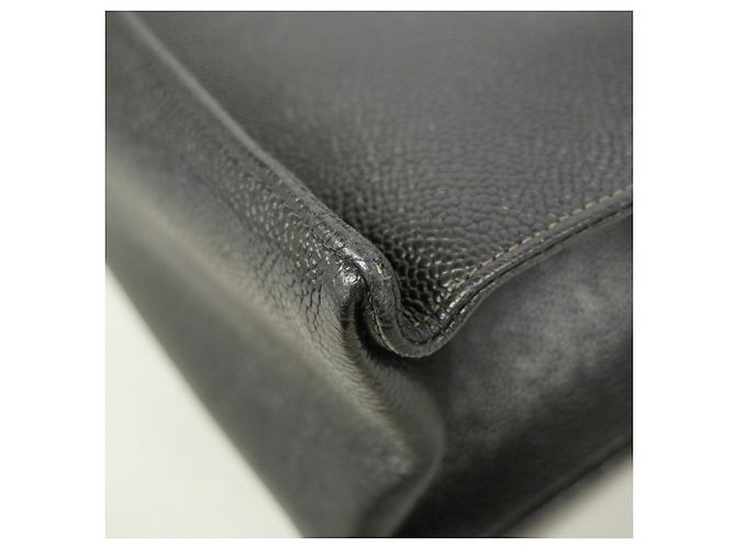 Borsa Tote Chanel in pelle di vitello martellata nera Nero - vista 6