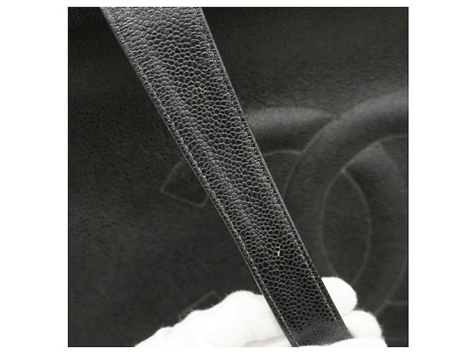 Borsa Tote Chanel in pelle di vitello martellata nera Nero - vista 9
