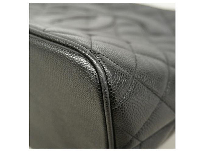 Borsa Tote Chanel in pelle di vitello martellata nera Nero - vista 6
