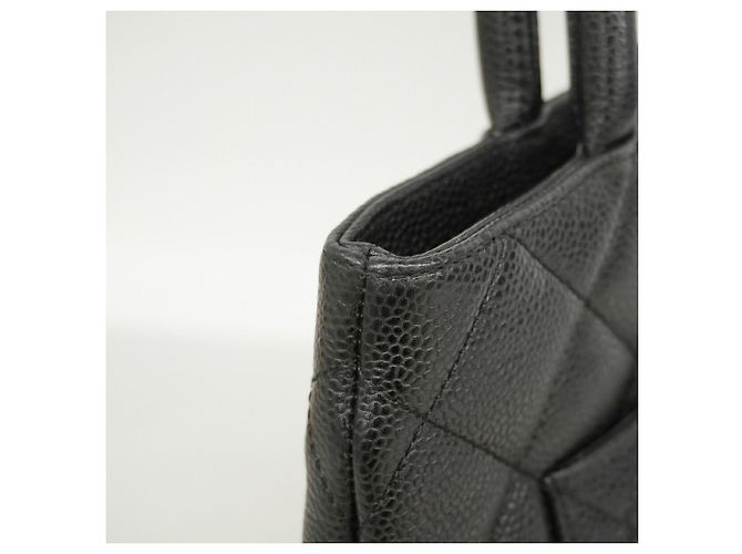 Borsa Tote Chanel in pelle di vitello martellata nera Nero - vista 7