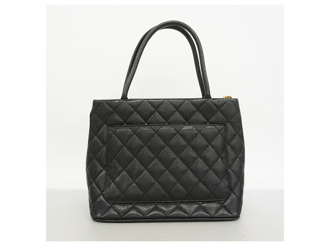 Borsa Tote Chanel in pelle di vitello martellata nera Nero - vista 9