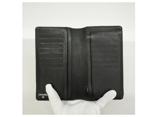 Chanel V-Stitch Leder Geldbörse lang Schwarz - Ansicht 3