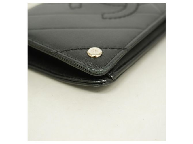 Chanel V-Stitch Leder Geldbörse lang Schwarz - Ansicht 6
