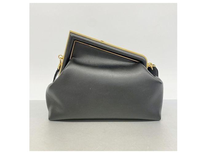 Borsa a spalla Fendi First in pelle - Black Nero - vista 10