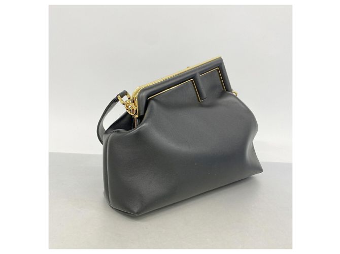 Borsa a spalla Fendi First in pelle - Black Nero - vista 2