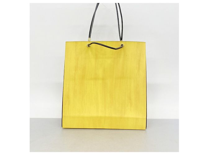 Fendi Shopper-Tasche aus gelbem Leder - Ansicht 11