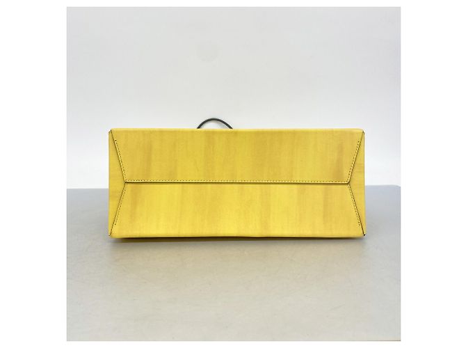 Fendi Shopper-Tasche aus gelbem Leder - Ansicht 3