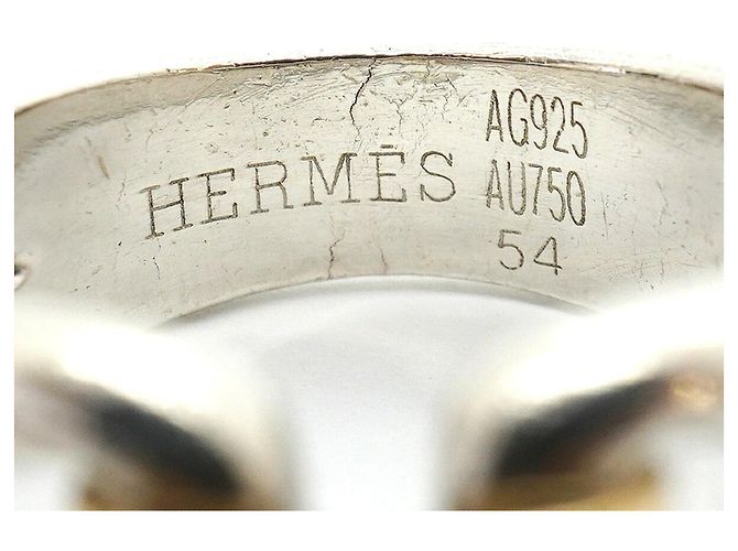 Ring Anello Hermès History in argento e oro giallo - vista 4