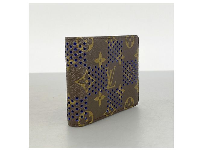 Louis Vuitton Monogram Portefeuille Multiple Wallet Marrone Blu - vista 2