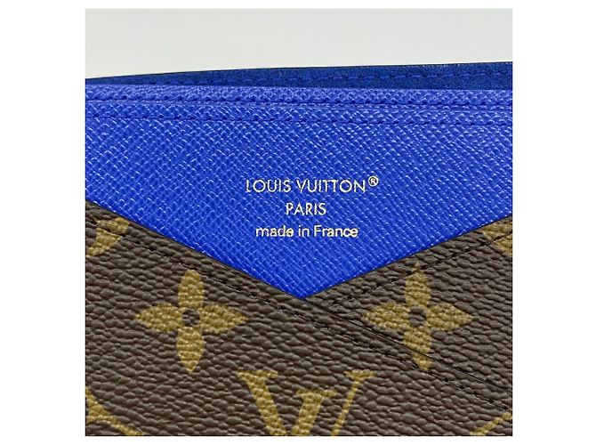 Louis Vuitton Monogram Portefeuille Multiple Wallet Marrone Blu - vista 4