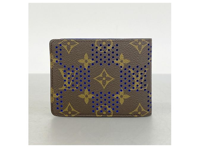 Louis Vuitton Monogram Portefeuille Multiple Wallet Marrone Blu - vista 6