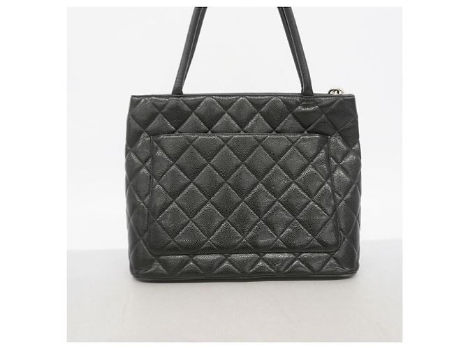 Borsa Tote Chanel in vitello martellato nero - vista 10