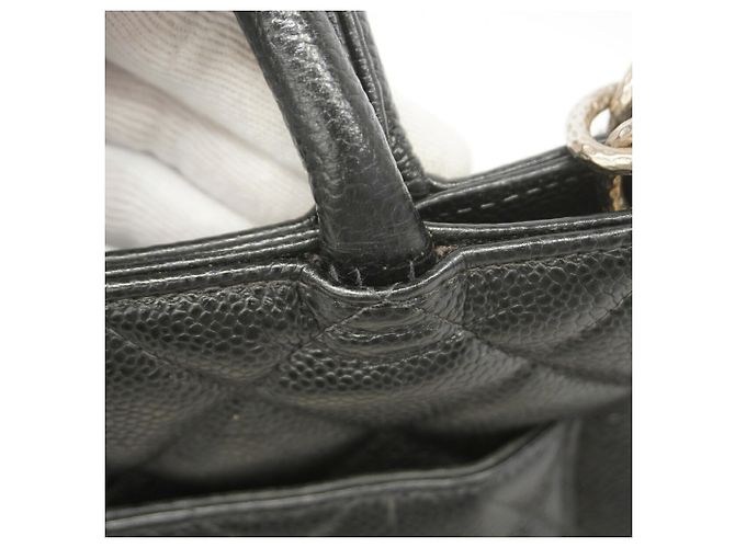 Borsa Tote Chanel in vitello martellato nero - vista 7