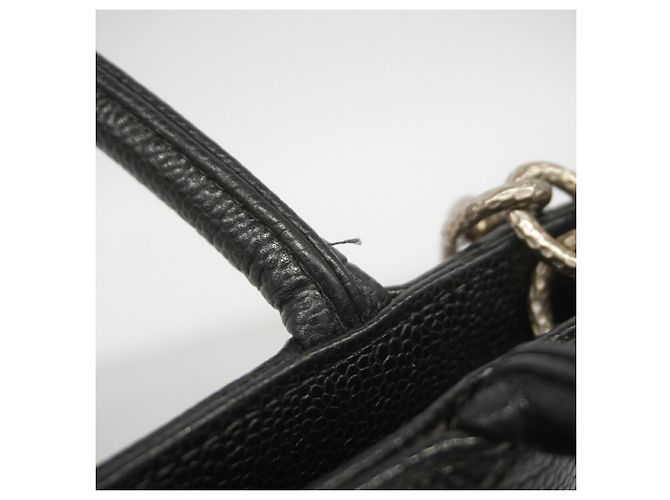 Borsa Tote Chanel in vitello martellato nero - vista 8