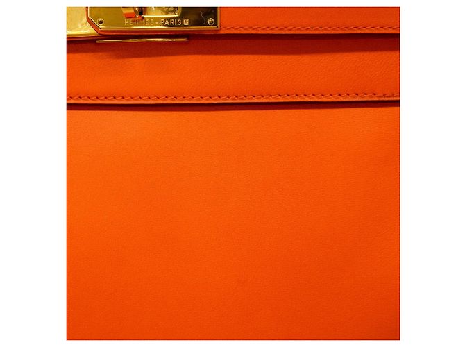 Hermès Borsa Hermes Kelly 32 in Swift Orange Arancione - vista 11